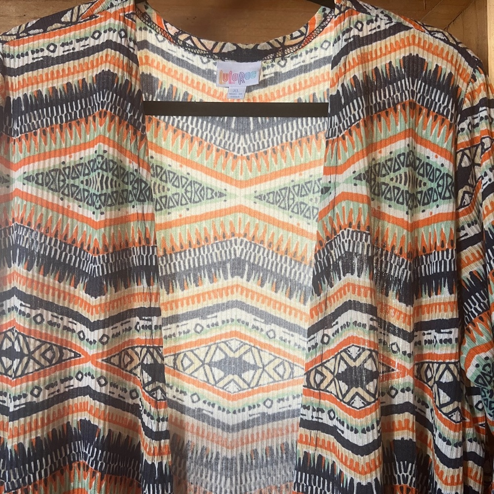 LuLaRoe Multicolor Geometric Long Duster